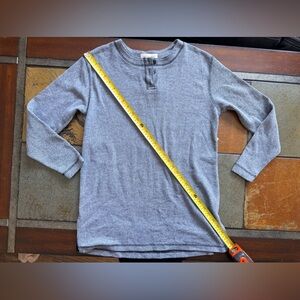 Bechamel long sleeve small heathered gray ribbed tunic 16” ptp unisex cozy